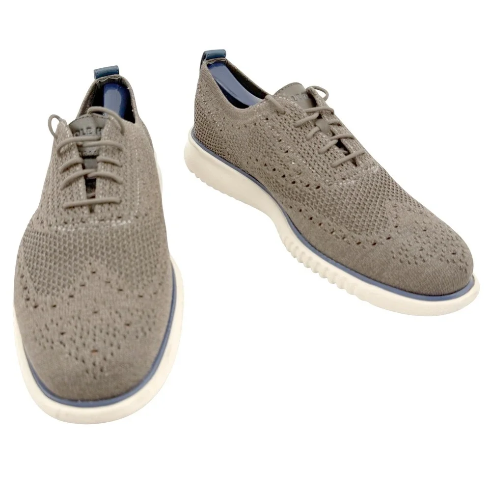 Cole Haan ZERØGRAND Wingtip Oxford Mens 9 Olive Green Stitchlite Knit Comfort